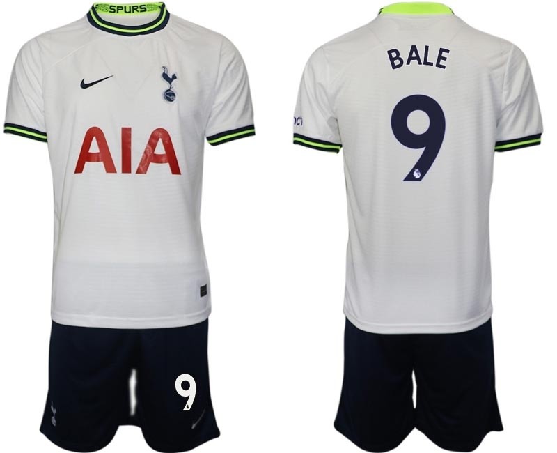 2022-23 Tottenham Hotspur #9 Gareth Bale White Home Soccer Jersey