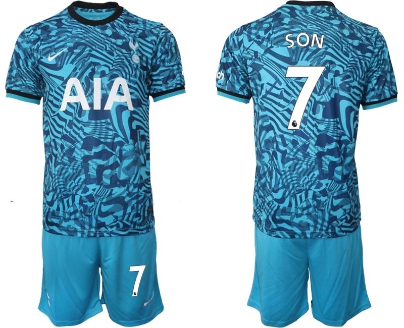 2022-23 Tottenham Hotspur #7 Son Heung-Min Blue Away Soccer Jersey