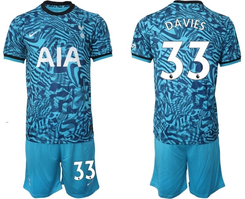 2022-23 Tottenham Hotspur #33 Ben Davies Blue Away Soccer Jersey