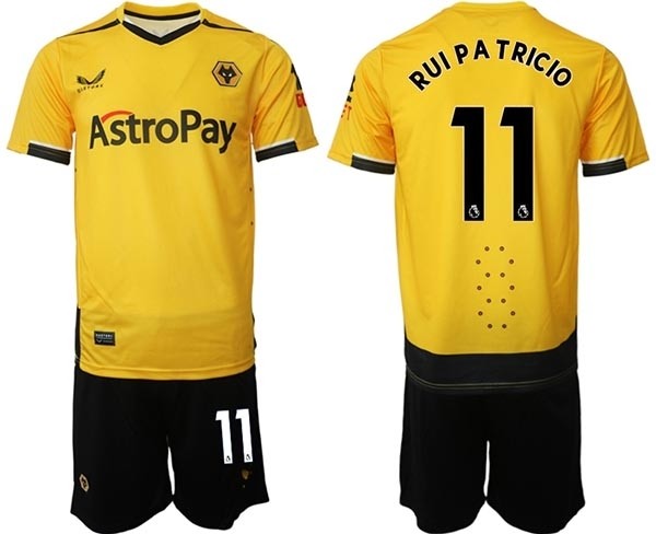 2022-23 Wolverhampton Wanderers #11 Rui Patricio Yellow Home Soccer Jersey