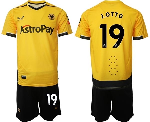 2022-23 Wolverhampton Wanderers #19 Jonny Otto Yellow Home Soccer Jersey