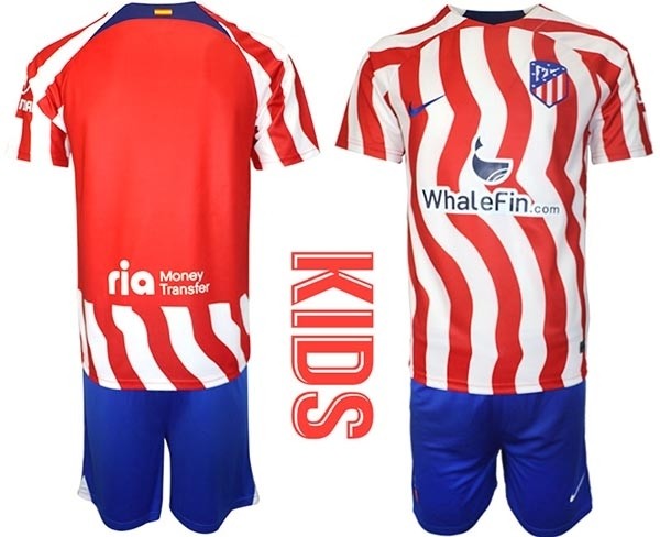 2023-24 Youth Atletico de Madrid Blank Red White Home Soccer Jersey