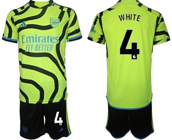 2023-24 Arsenal #4 Ben White Green Away Soccer Jersey