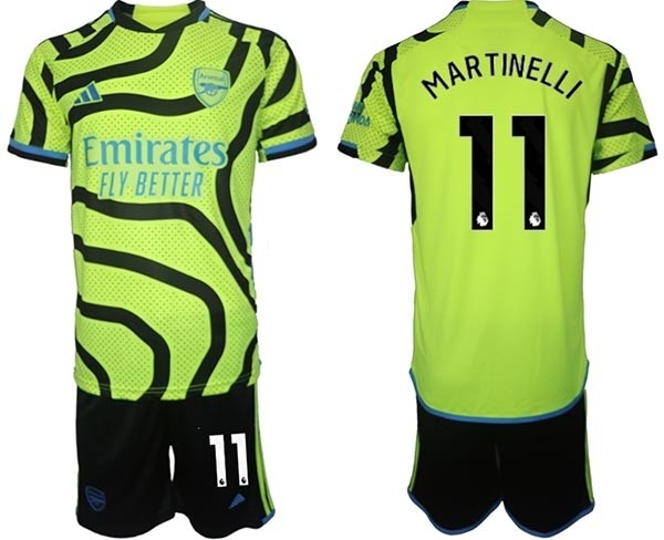 2023-24 Arsenal #11 Gabriel Martinelli Green Away Soccer Jersey