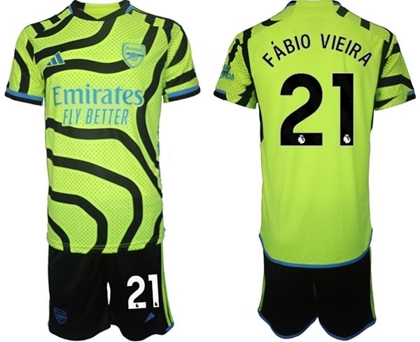 2023-24 Arsenal #21 Fabio Vieira Green Away Soccer Jersey