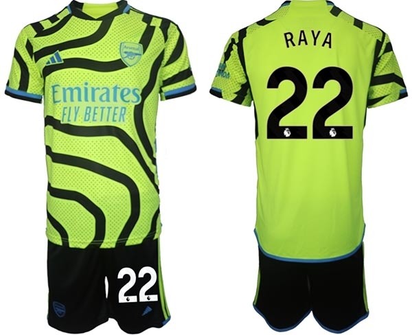 2023-24 Arsenal #22 David Raya Green Away Soccer Jersey