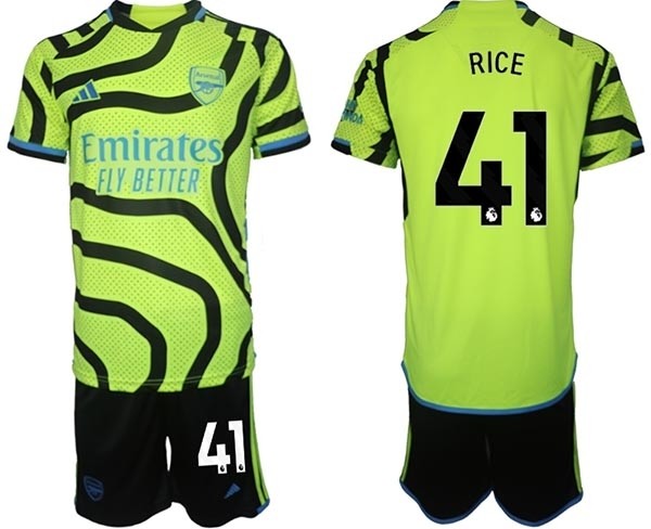 2023-24 Arsenal #41 Declan Rice Green Away Soccer Jersey