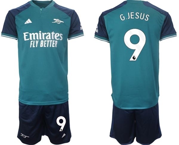 2023-24 Arsenal #9 G.Jesus Teal Away Soccer Jersey