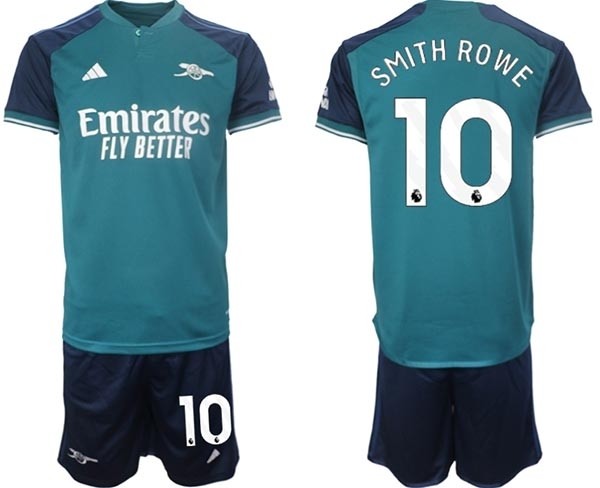 2023-24 Arsenal #10 Emile Smith Rowe Teal Away Soccer Jersey