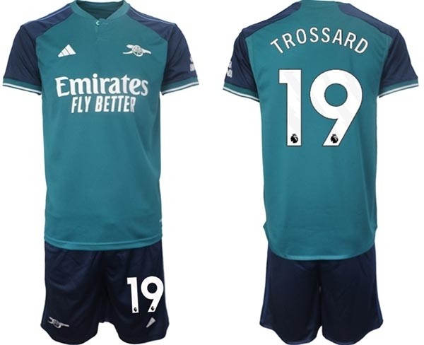 2023-24 Arsenal #19 Leandro Trossard Teal Away Soccer Jersey