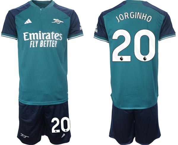 2023-24 Arsenal #20 Jorginho Teal Away Soccer Jersey