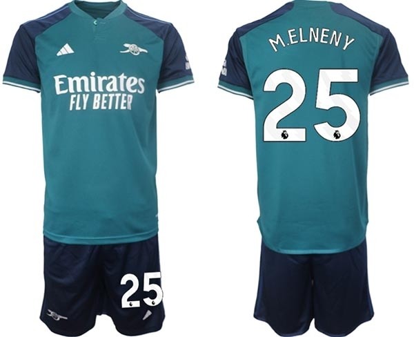 2023-24 Arsenal #25 M.Elneny Teal Away Soccer Jersey