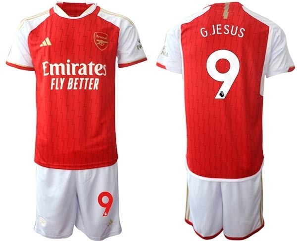 2023-24 Arsenal #9 G.Jesus Red Home Soccer Jersey