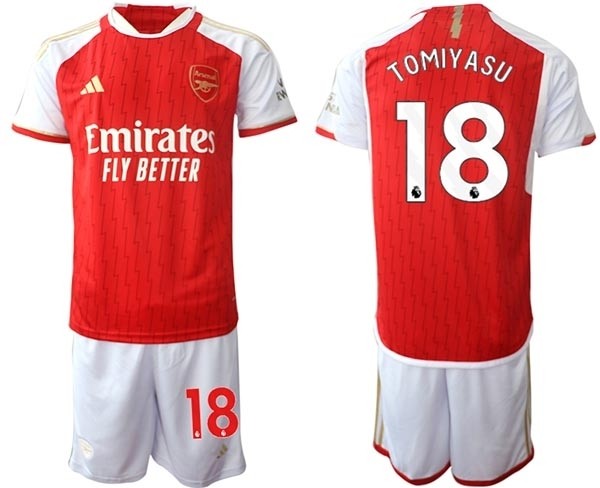 2023-24 Arsenal #18 Takehiro Tomiyasu Red Home Soccer Jersey