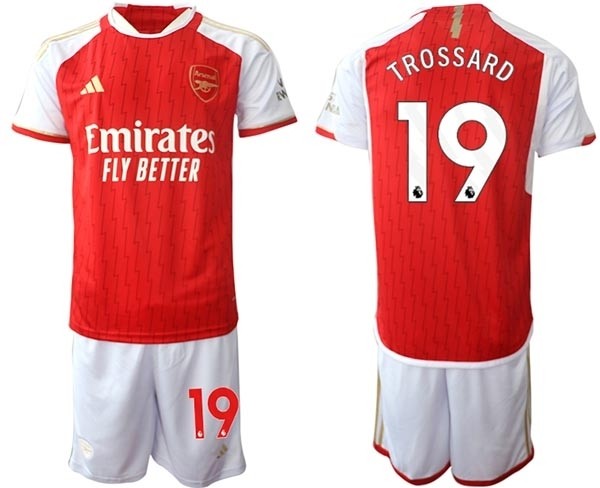 2023-24 Arsenal #19 Leandro Trossard Red Home Soccer Jersey