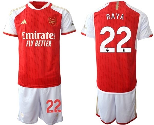 2023-24 Arsenal #22 David Raya Red Home Soccer Jersey