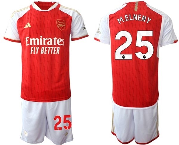 2023-24 Arsenal #25 M.Elneny Red Home Soccer Jersey