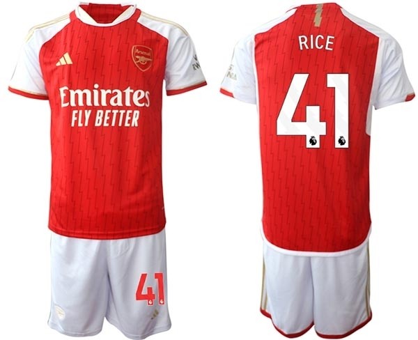 2023-24 Arsenal #41 Declan Rice Red Home Soccer Jersey