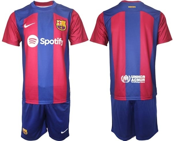 2023-24 Barcelona Blank Blue and Red Home jersey