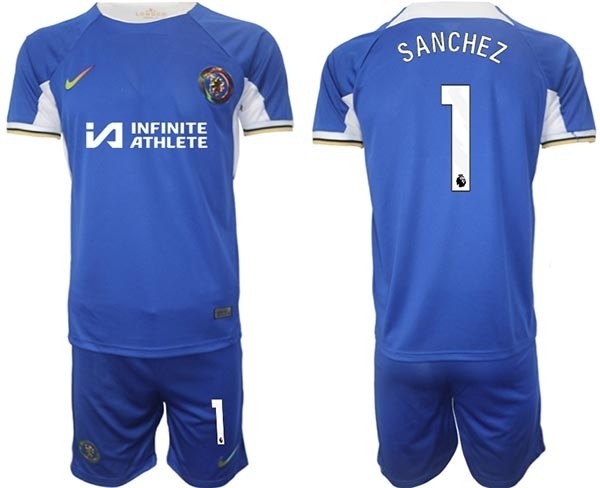 2023-24 Chelsea FC #1 Robert Sanchez Blue Home Soccer Jersey