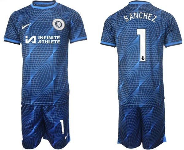 2023-24 Chelsea FC #1 Robert Sanchez Kit Mixes Classic Colors Away Soccer Jersey