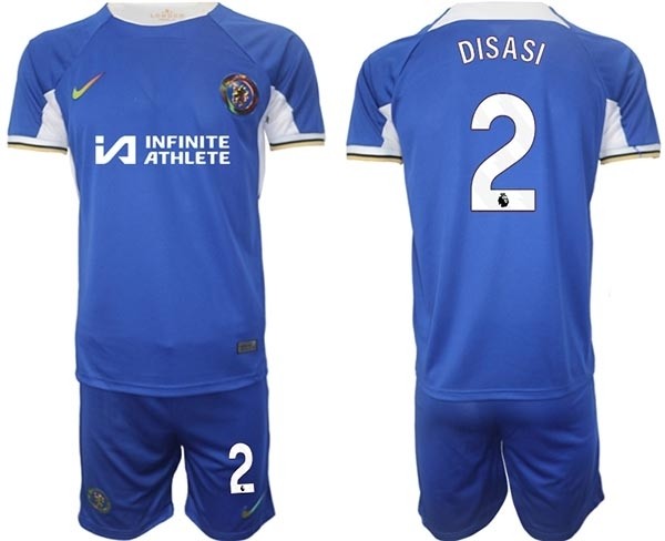 2023-24 Chelsea FC #2 Axel Disasi Blue Home Soccer Jersey