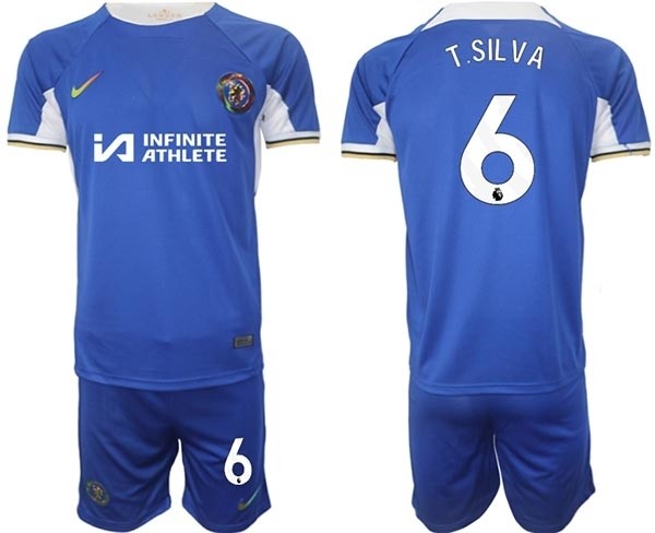 2023-24 Chelsea FC #6 T.Silva Blue Home Soccer Jersey