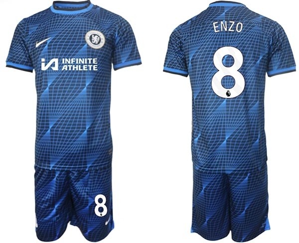 2023-24 Chelsea FC #8 Enzo Fernandez Kit Mixes Classic Colors Away Soccer Jersey