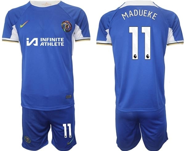 2023-24 Chelsea FC #11 Noni Madueke Blue Home Soccer Jersey