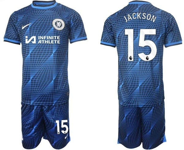 2023-24 Chelsea FC #15 Nicolas Jackson Kit Mixes Classic Colors Away Soccer Jersey