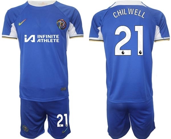 2023-24 Chelsea FC #21 Ben Chilwell Blue Home Soccer Jersey