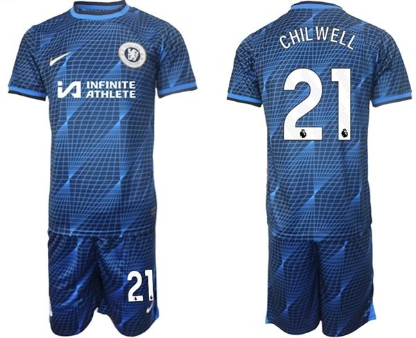 2023-24 Chelsea FC #21 Ben Chilwell Kit Mixes Classic Colors Away Soccer Jersey