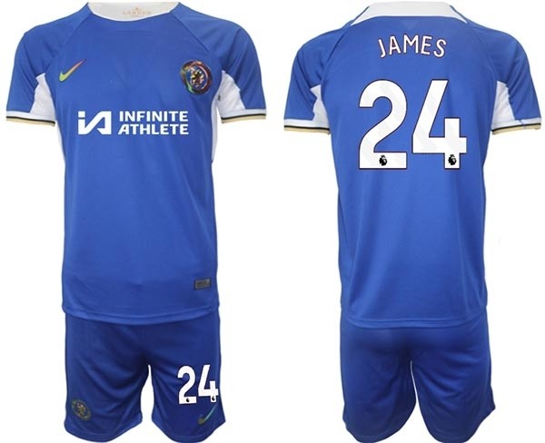 2023-24 Chelsea FC #24 Reece James Blue Home Soccer Jersey