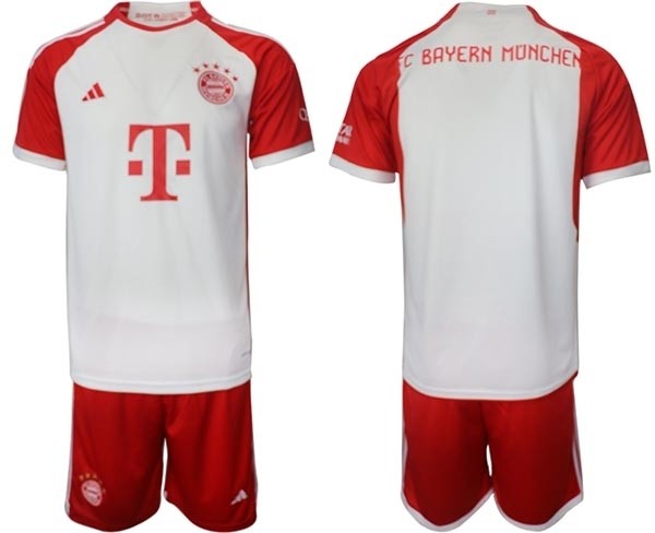 2023-24 FC Bayern Munchen Blank White-Red Home Soccer Jersey