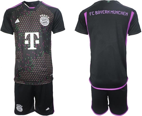 2023-24 FC Bayern Munchen Blank Black Away Soccer Jersey