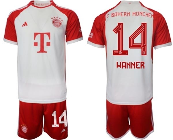 2023-24 FC Bayern Munchen #14 Paul Wanner White-Red Home Soccer Jersey