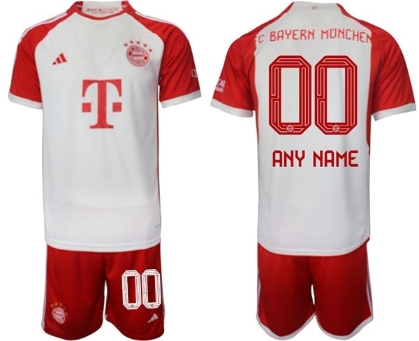 2023-24 FC Bayern Munchen Custom White-Red Home Soccer Jersey(Name and number remark in comment column)