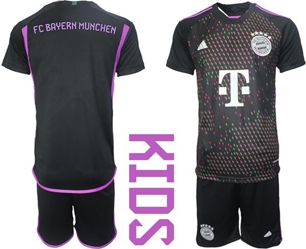 2023-24 Yoth FC Bayern Munchen Blank Black Away Soccer Jersey