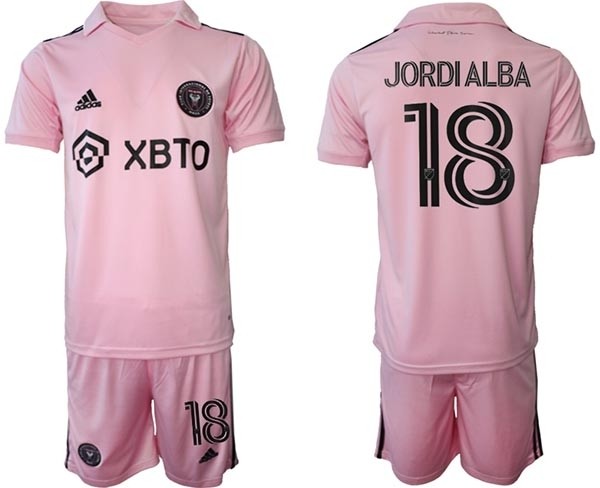 2023-24 Inter Miami CF #18 Jordi Alba Pink Home jersey