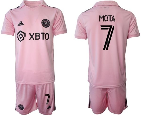 2023-24 Inter Miami CF #7 Jean Mota Pink Home Soccer jersey