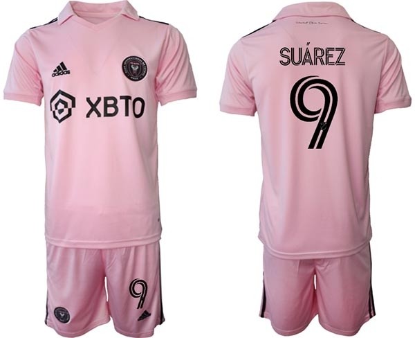 2023-24 Inter Miami CF #9 Luis Suarez Pink Home Soccer jersey