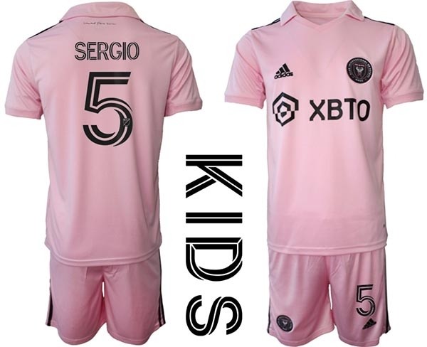 2023-24 Youth Inter Miami CF #5 Sergio Busquets Pink Home jersey