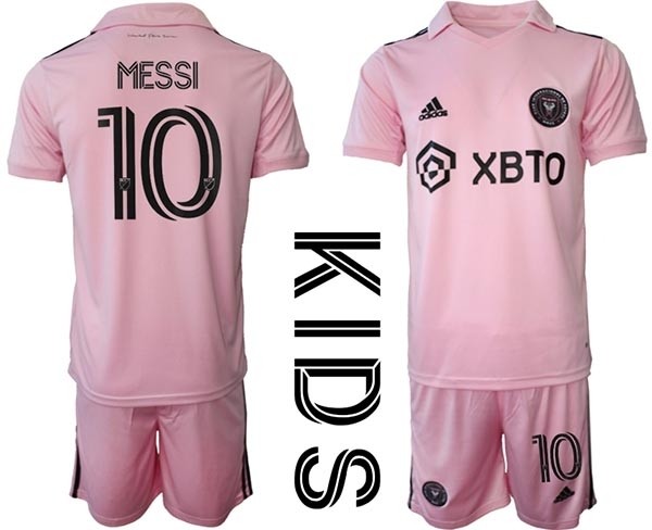 2023-24 Youth Inter Miami CF #10 Lionel Messi Pink Home jersey