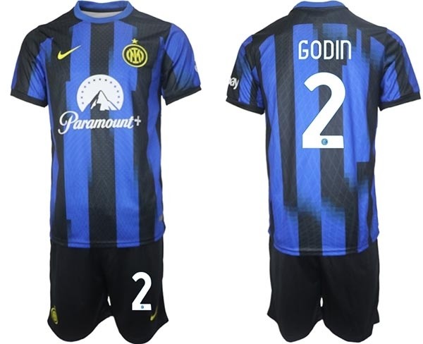 2023-24 Inter Milan #2 Diego Godin Blue Home Soccer Jersey