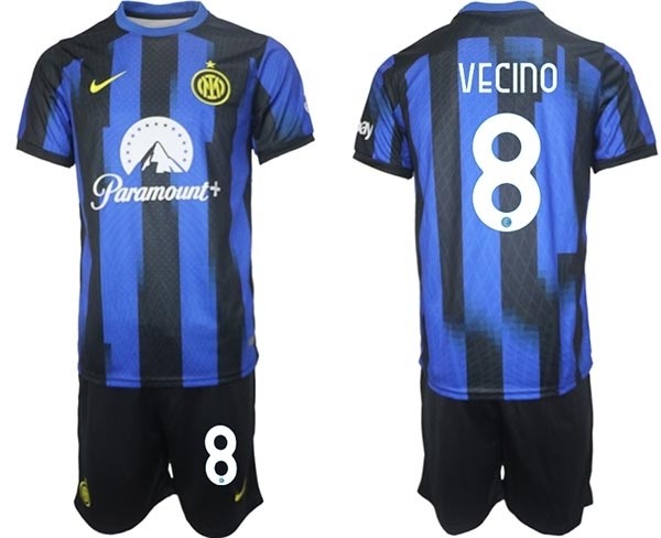 2023-24 Inter Milan #8 Matias Vecino Blue Home Soccer Jersey