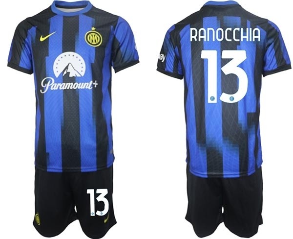 2023-24 Inter Milan #13 Andrea Ranocchia Blue Home Soccer Jersey