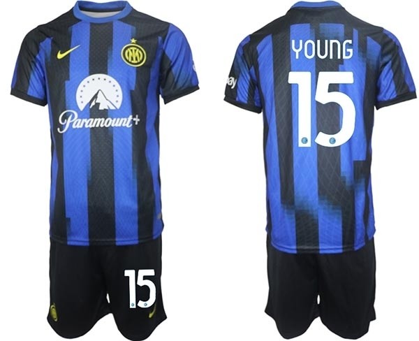 2023-24 Inter Milan #15 Ashley Young Blue Home Soccer Jersey