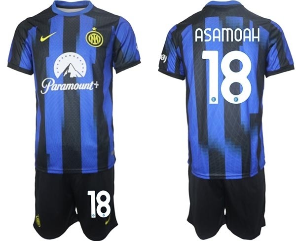 2023-24 Inter Milan #18 Kwadwo Asamoah Blue Home Soccer Jersey