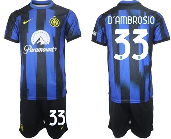 2023-24 Inter Milan #33 Danilo D'Ambrosio Blue Home Soccer Jersey