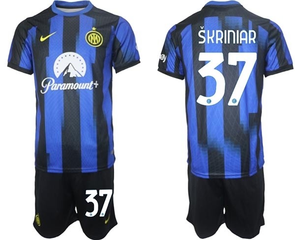 2023-24 Inter Milan #37 Milan Skriniar Blue Home Soccer Jersey